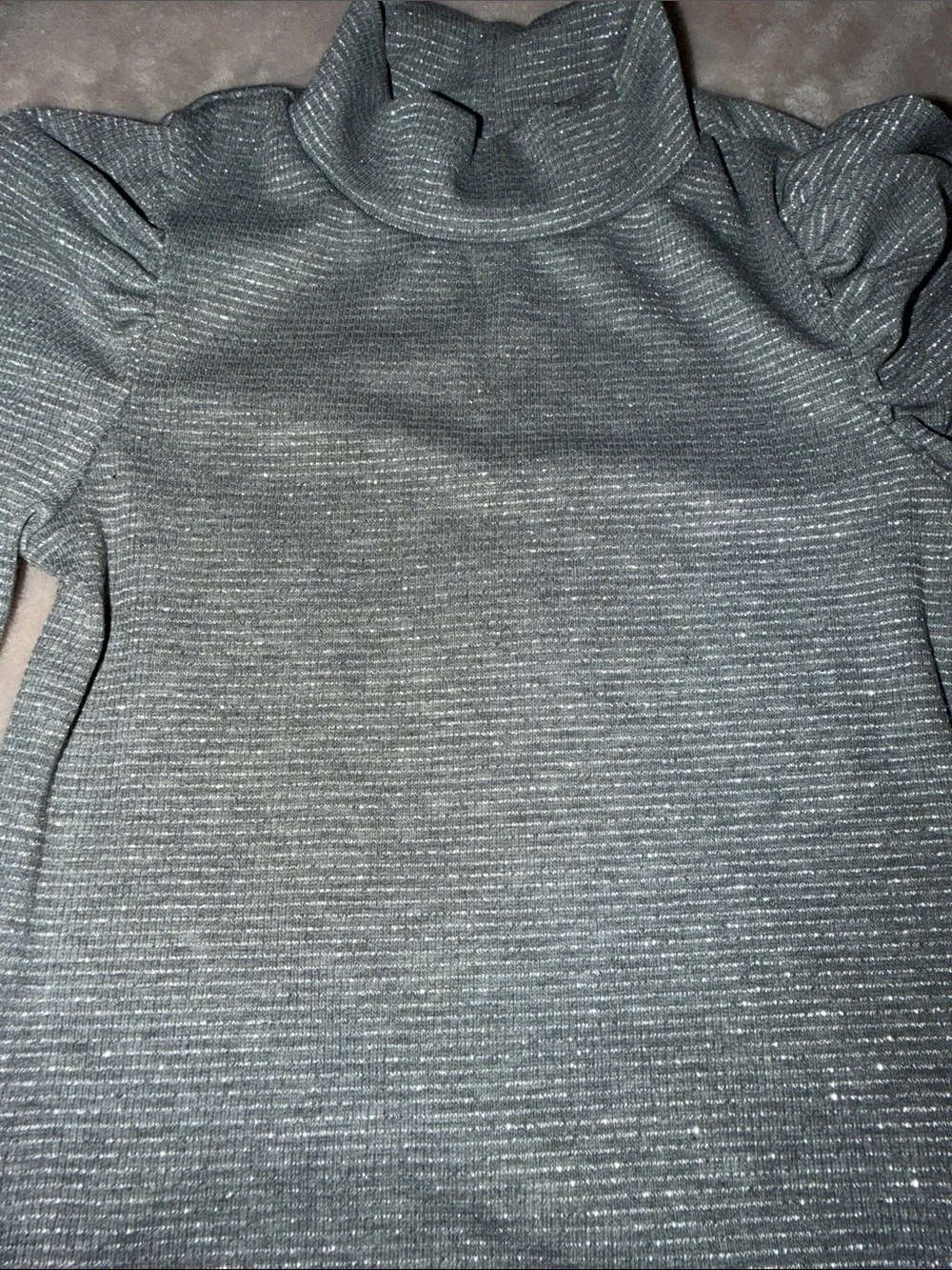 GAP Girls' Gray Ribbed Turtleneck Long-Sleeve Top